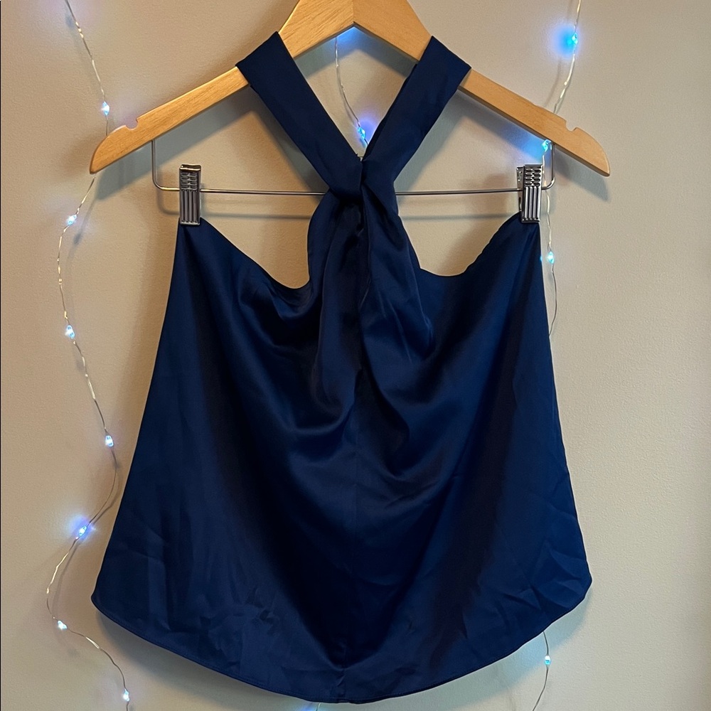 Elegant Navy Halter Top